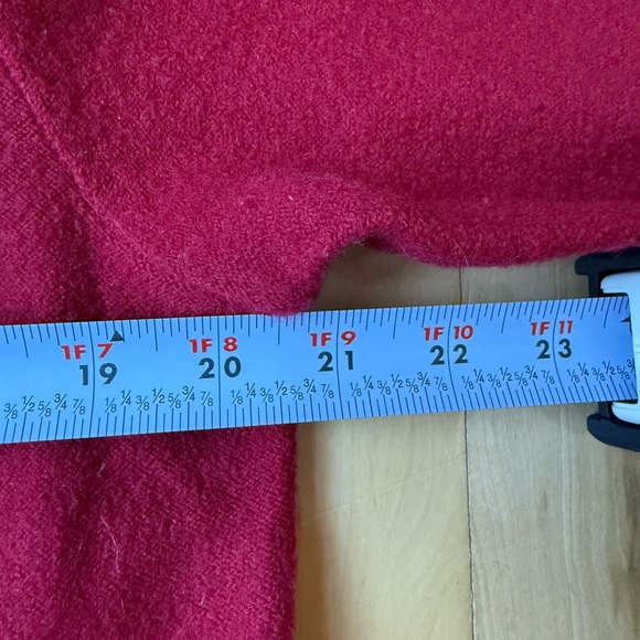 Vintage Woolrich Full Zip Mock Neck Sweater 100% Wool Ruby Red Size Large 90s - Picture 6 of 8